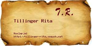 Tillinger Rita névjegykártya