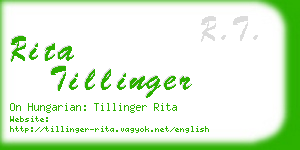 rita tillinger business card